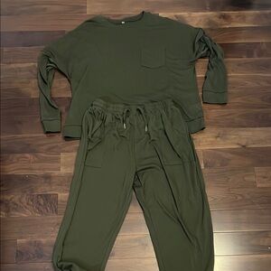 Olive Green Loungewear Set